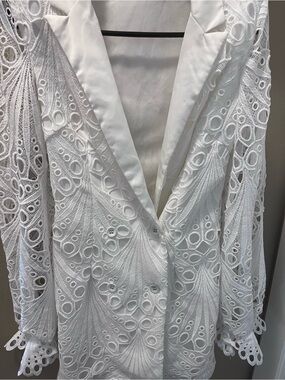 PrettyLittleThing White Satin Top with Black Label